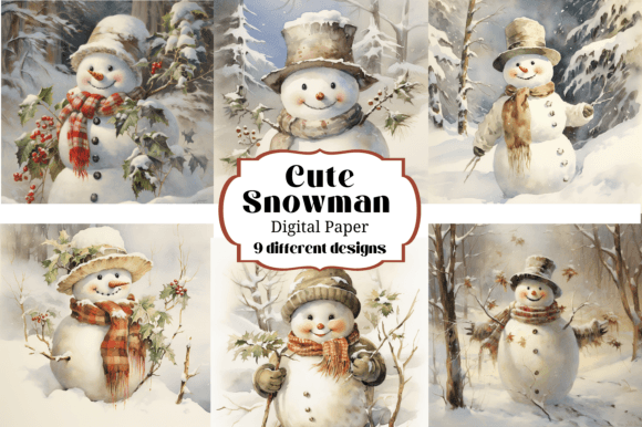 9 Cute Snowman Backgrounds for Winter Craft Projects
