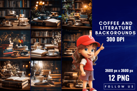 Coffee and Literature Backgrounds: A Designer's Cozy Canvas