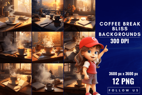 Coffee Break Bliss Backgrounds: Your Design Escape
