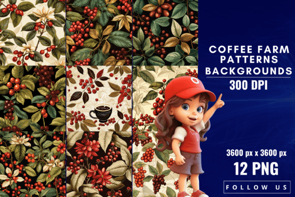 Coffee Farm Patterns Backgrounds: Rich Textures for Creative Projects