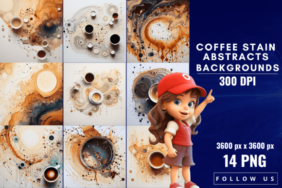 Coffee Stain Abstracts Backgrounds: Where Accidental Art Meets Design