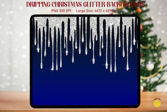 Dripping Christmas Glitter Backgrounds for Festive Designs