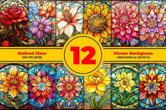 Flowers Stained Glass Backgrounds: A Designer's Guide
