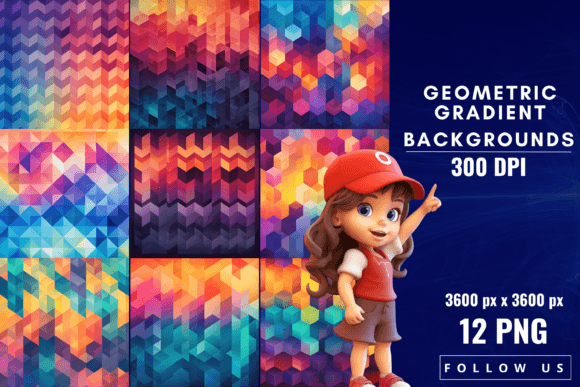 Geometric Gradient Backgrounds: A Modern Design Asset