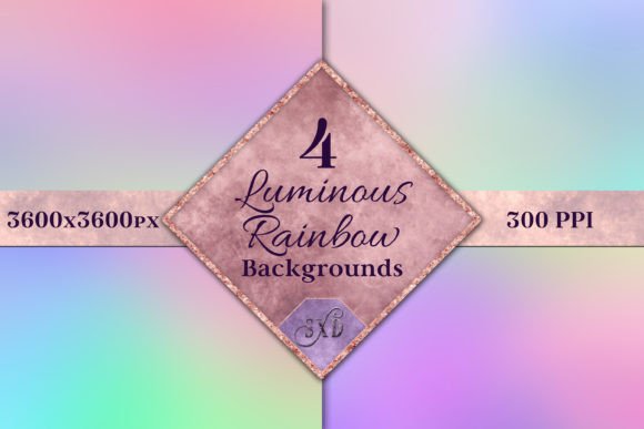 Luminous Rainbow Backgrounds: 4 Vibrant Digital Images