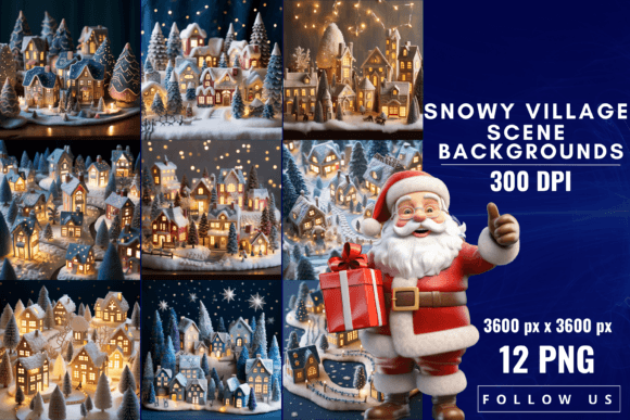 Snowy Village Scene Backgrounds: A Cozy Winter Aesthetic