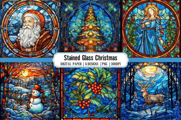 Stained Glass Christmas Backgrounds: Vibrant Art for Your Projects