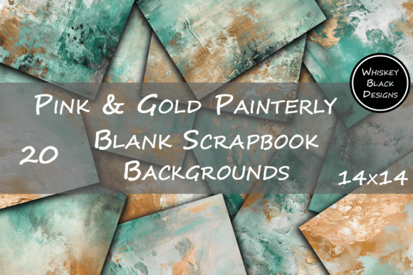 Teal Green & Gold Painterly Backgrounds: Unpredictable Elegance