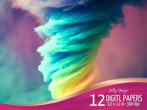 Unleash Vibrant Energy with Rainbow Chalk Tornado Backgrounds