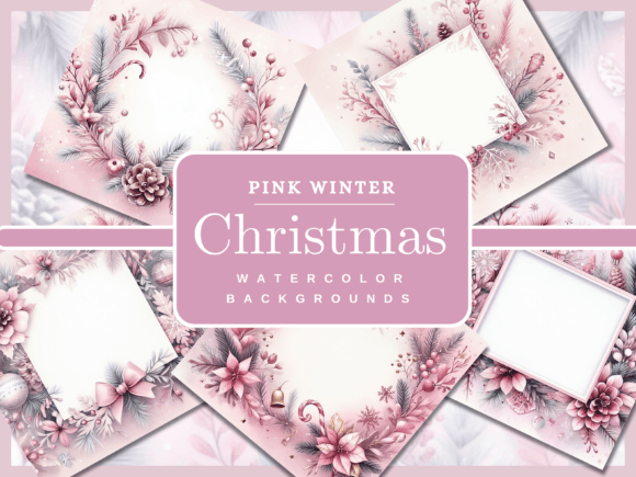 Winter Frames Pink Christmas Backgrounds for Holiday Magic
