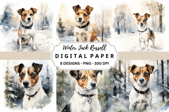Winter Jack Russell Backgrounds: Charming Vectors for Your Projects